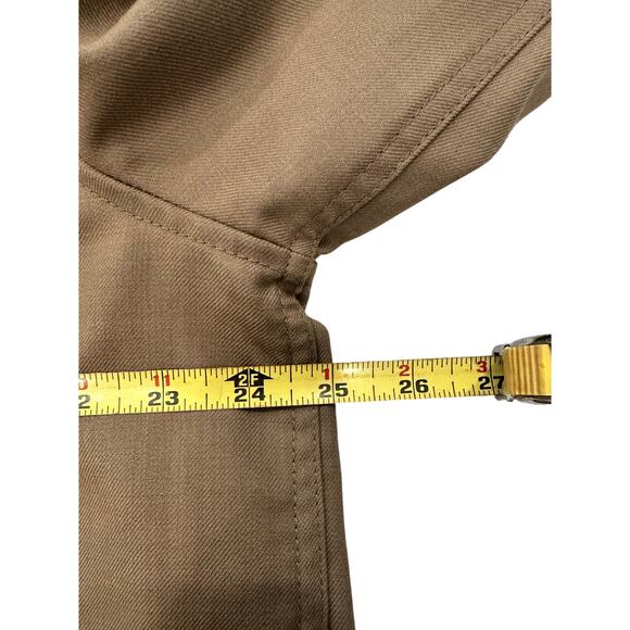 LL Bean Men's Large 284263 Flap Pocket 100% Wool Olive Green Button Down Shirt - Picture 8 of 12